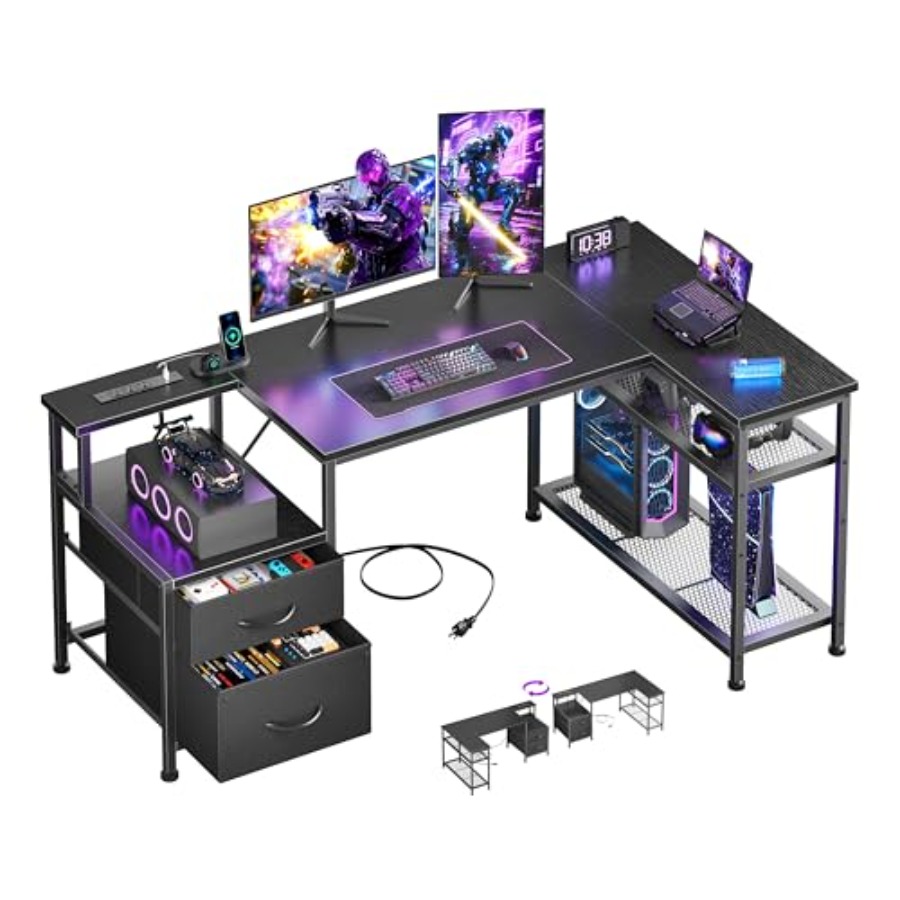 Desk Setup L Shaped - Mesa de jogos em formato de